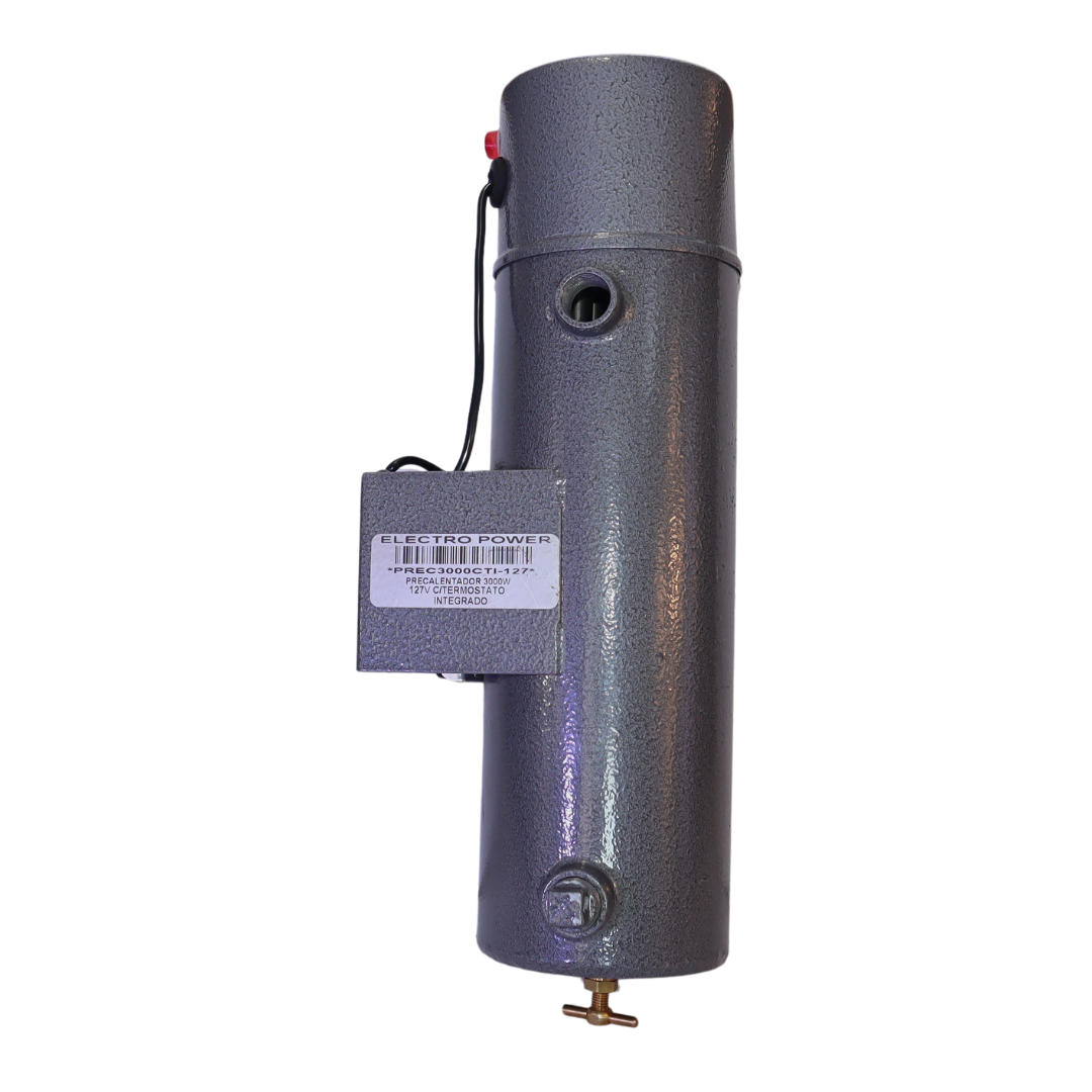 Precalentador Cilíndrico Conexiones para Motores Diésel y Plantas de Emergencia